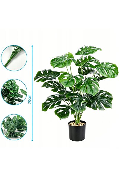 NO BRAND FLORI ARTIFICIALE ÎN Ghiveci 70CM, PLANTĂ ARTIFICIALĂ MONSTERA CU 18...