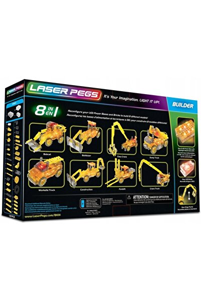 LASER PEGS VEHICULE DE CONSTRUCȚII 8 ÎN 1 BLOCURI LUMINOASE