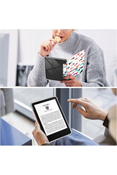 NO BRAND Husă transparentă elegantă pentru tabletă cu ecran rabatabil de 6 in...
