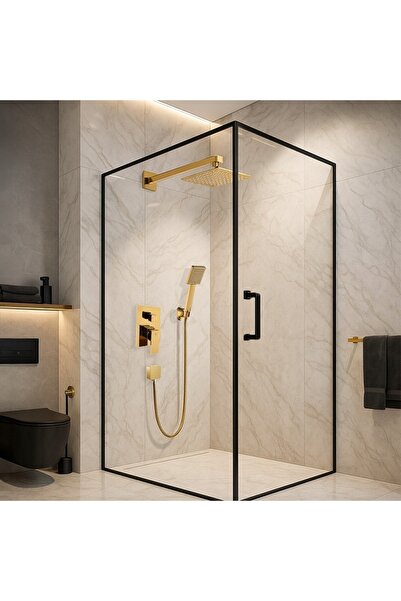 Hydrosana Set de duș pentru baie cu pară de duș tip ploaie KAREN GOLD