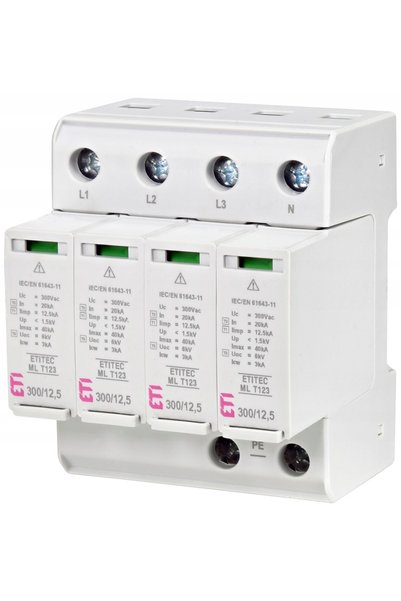 Eti Protector de supratensiune modular ETITEC ML T123 300/12,5 4+0