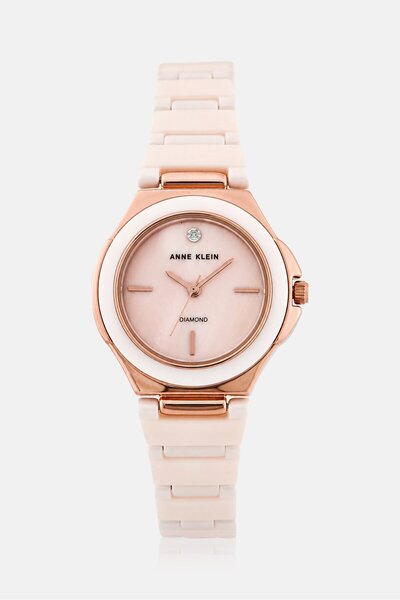 Anne Klein Women AK5112RGBH Analog Ceramic Watch 35 mm, Peach