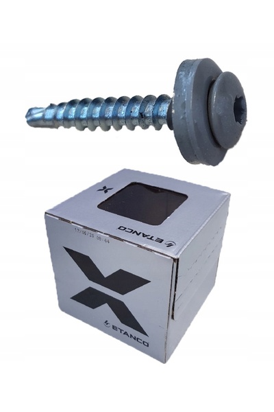 Etanco Șuruburi șurub fermier șurub pentru tablă 4,8x35 TORX RAL 9006 250 bucăți