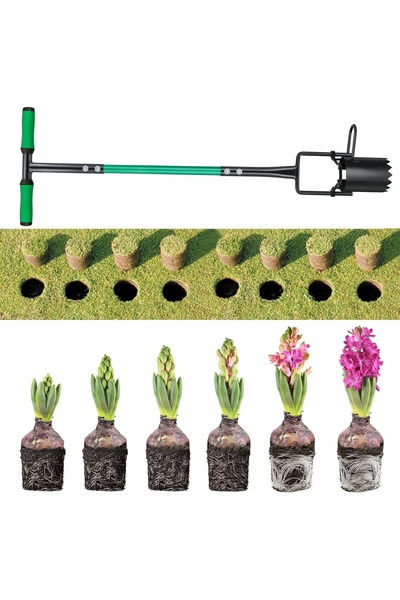NO BRAND Plantator de bulbi cu mâner lung din oțel carbon, 102 cm