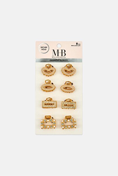 Must Have Beauty 8Pcs Mini Metal Claw Clips, Gold