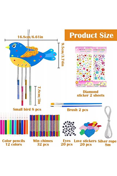 NO BRAND Clopoței de vânt DIY, Artizanat lucrat manual, Ornamente suspendate ...