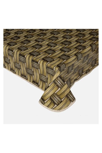 OEM Față de Masă Plastifiata cu Model Impletit Bej și Olive 180x140 cm – Prot...