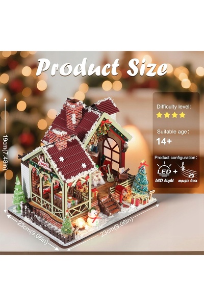 NO BRAND Set DIY pentru construcția unui model de casă cu tematică de Crăciun