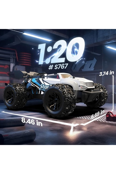 NO BRAND MONSTER TRUCK – MAȘINĂ TELEGHIDATĂ DE TEREN, SCARĂ 1:20, PUTERNICĂ Ș...