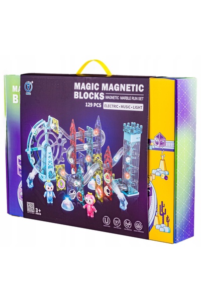 DK Set de construcție magnetică pentru copii, PISTĂ DE MINGE CASTLE RACE, 129...