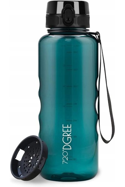 NO BRAND Sticlă sport transparentă ecologică, fără BPA, cu sită, 1,5L, smarald