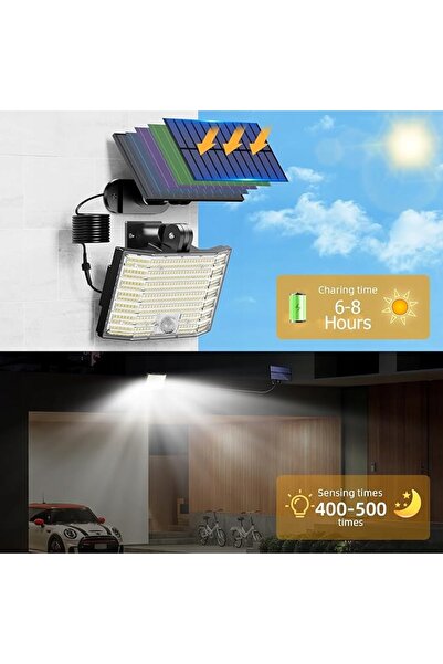 NO BRAND LAMPĂ SOLARĂ DE PERETE 226 LED DE ÎNALTĂ CALITATE CU SENZOR DE PRESE...