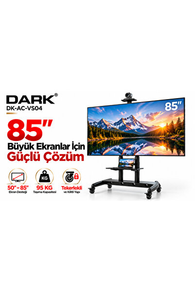 AVA1800 50"- 85" Dev Ekran TV Destekli, Hareketli, Tekerlekli TV - Monitör Fuar Standı