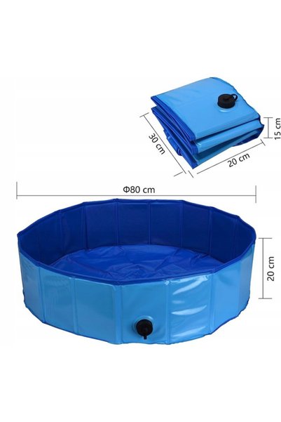 NO BRAND PISCINĂ PLIABILĂ PORTABILĂ PENTRU CÂINI 80X20CM ALBASTRĂ