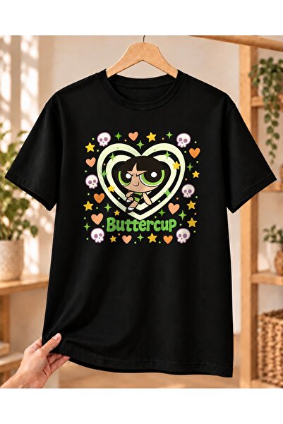 Mor Mürekkep Majica kratkih rukava Powerpuff Girls Buttercup sa kvadratnim uz...