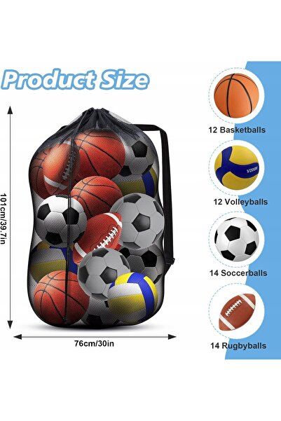 NO BRAND Plasă de netball cu 14 mingi pentru plajă, piscină, antrenament, sport