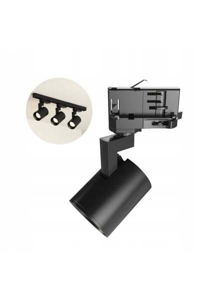 NO BRAND Spot pe șină pentru becuri GU10, negru, LED, trifazat, 50W, IP20