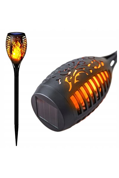 BERGE Set de 12 lanterne solare LED cu efect de flacără pentru grădină