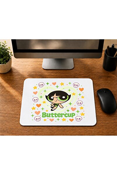 Mor Mürekkep Powerpuff Girls Buttercup kvadratni uzorak štampana podloga za m...