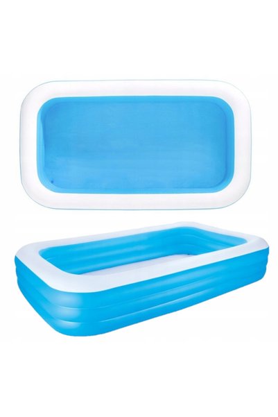 Allbags Piscina gonflabilă mare de grădină pentru copii, dreptunghiulară, 305...