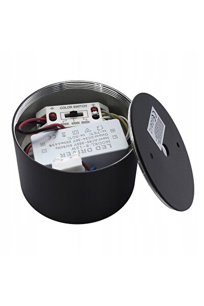 NO BRAND Spot LED aplicat de suprafață 9W CCT IP54 negru, pentru bucătărie și...