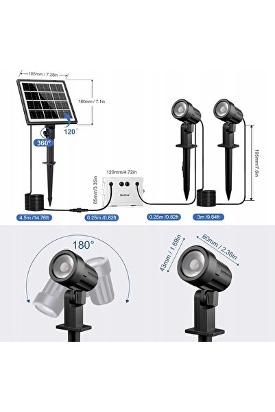 NO BRAND REFLECTOR SOLAR PENTRU GRĂDINĂ, BALCON, TERRASĂ, ILUMINATURĂ IDEALĂ,...