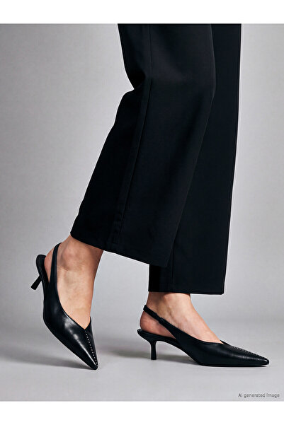 LC Waikiki Lcw Steps Black Thin Heel Women's Heeled Shoes with Nevavm Difference