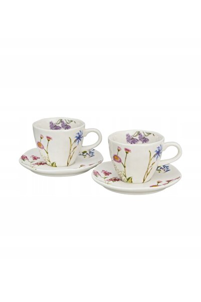 Duo SET DE 2 CĂNI CU BAZĂ Culori Naturale 200 ml, set din porțelan