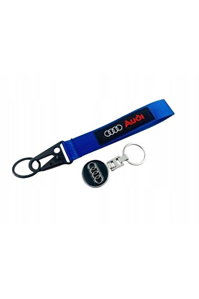 PRC AUDI SET DE BRELOC METALIC INEL PENTRU CHEI + CORDON ALBASTRU