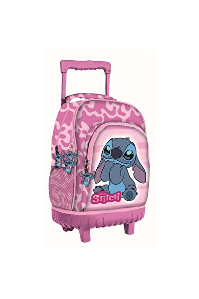 Disney Ghiozdan troler Stitch pentru școală, 3 compartimente, mâner telescopi...