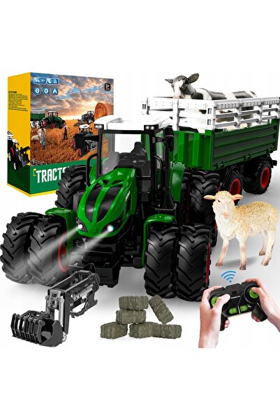 NO BRAND TRACTOR AGRICOL CU REMORCĂ PENTRU TRANSPORT ANIMALE, CONTROLAT DE LA...