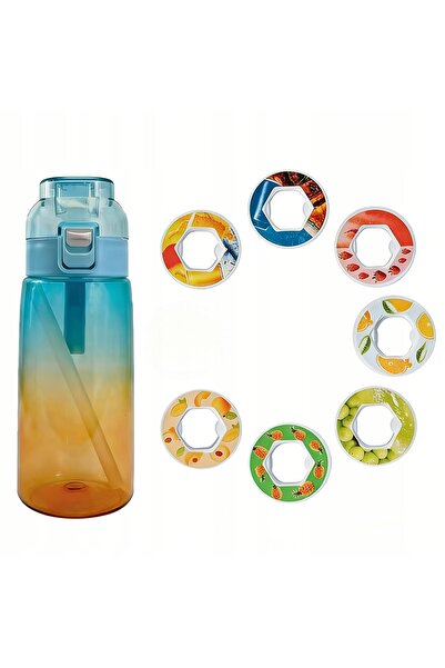 NO BRAND Sticlă de apă aromată de 600 ml cu 7 capsule – fără zahăr și fără ca...
