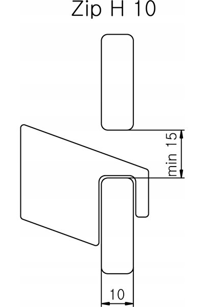 TERMA Suport cu cârlig ZIP H 10 mm orizontal cromat