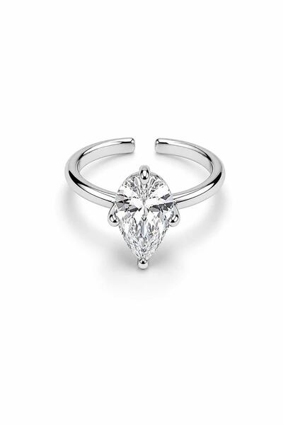 New Obsessions Solitaire Adjustable Drop Steel Ring