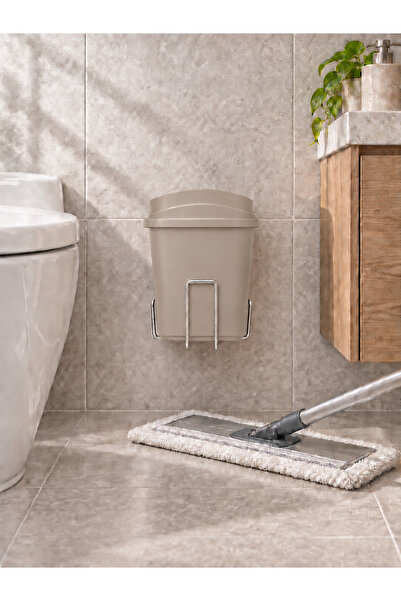 Hagen 5 Litre Duvara Monte Yapışkanlı Çöp Kovası, Metal Askı Aparatlı, Banyo ...