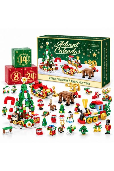 JollyMag Calendar advent de Craciun, blocuri de construit figurine, 24 de sur...