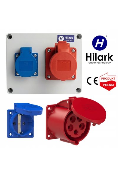 Hilark Tablou electric de putere 32 A, 1x400 V și 1x230 V SCHUKO