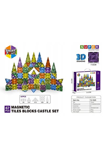 NO BRAND Set de cuburi magnetice 3D, 67 de piese