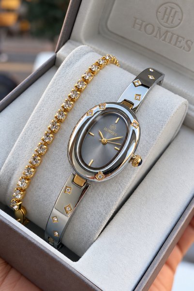 Homies Women's Wristwatch Strap Adjustable by Clamp on the Wrist. Gift Box an...