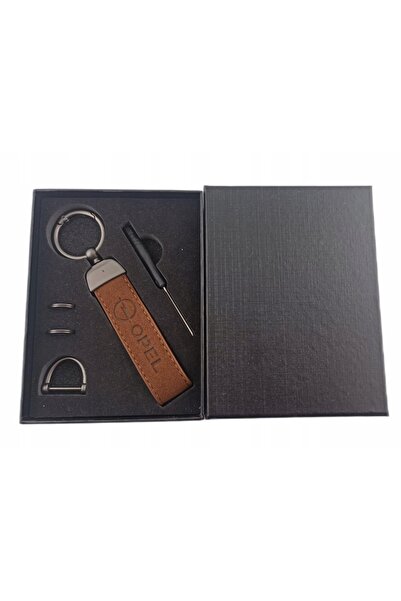 Opel Breloc din piele Alcantara, bronz + cutie