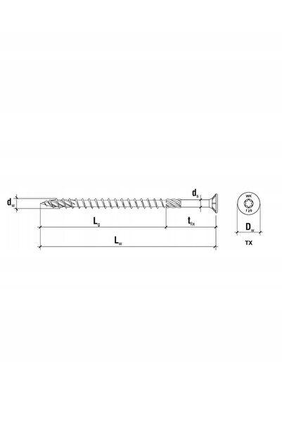 Klimas Wkret-Met Șuruburi pentru lemn Klimas 6x220mm, cap înecat, albe, 100 b...