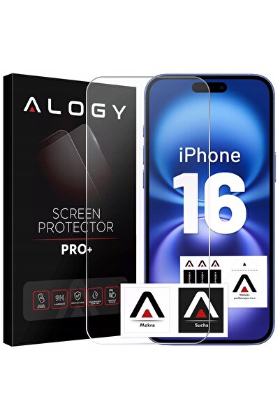 ALOGY Sticlă securizată pentru Apple iPhone 16, folie de protecție ecran 9H H...