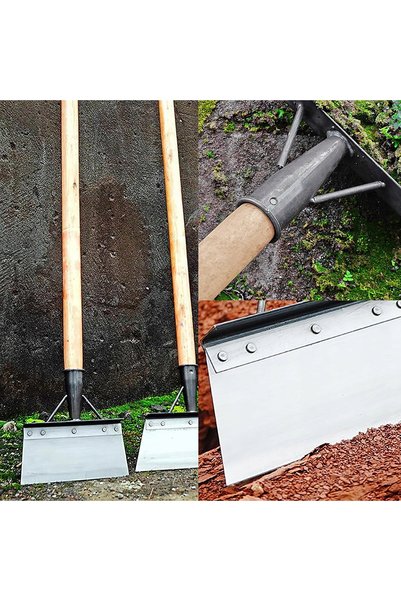 NO BRAND 2x Lopată de grădină 21cm + Mănuși |   Oțel manganos |   Despre buru...