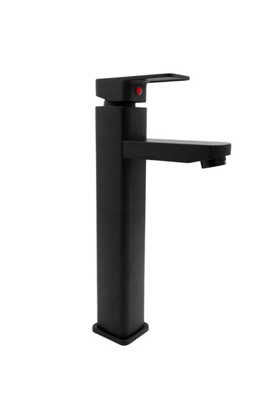 Focus Sanitar BATERIE DE LAVABO DE BAIE NEGRĂ, ÎNALTĂ, DE TIP BLAT, PĂTRATĂ, ...
