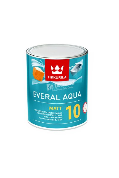 TIKKURILA EVERAL AQUA MAT 10 Vopsea acrilică albă bază A 0.9L