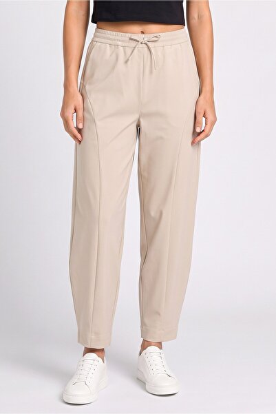 Threadbare Women Regular Fit Solid Barrel Leg Pants, Beige