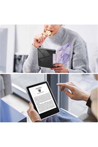 NO BRAND Husă transparentă elegantă pentru tabletă, cu capac rabatabil pentru...