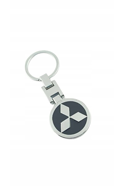 Mitsubishi Set brelocuri metalice negre pentru chei + șnur de gât 20 cm