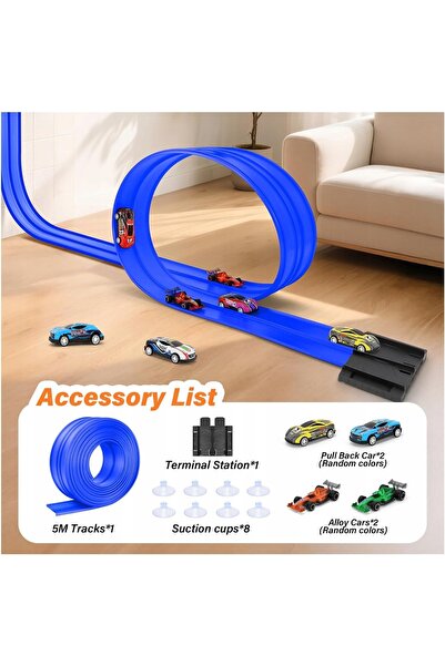 NO BRAND Elastic de tractare auto 5 metri pentru curse albastru 4 mașini