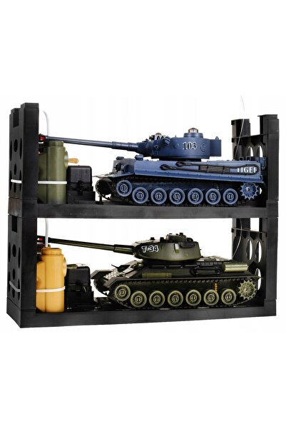 Ramiz Telecomandă 2 tancuri T-34 vs Tiger vehicule model cu funcție de tragere
